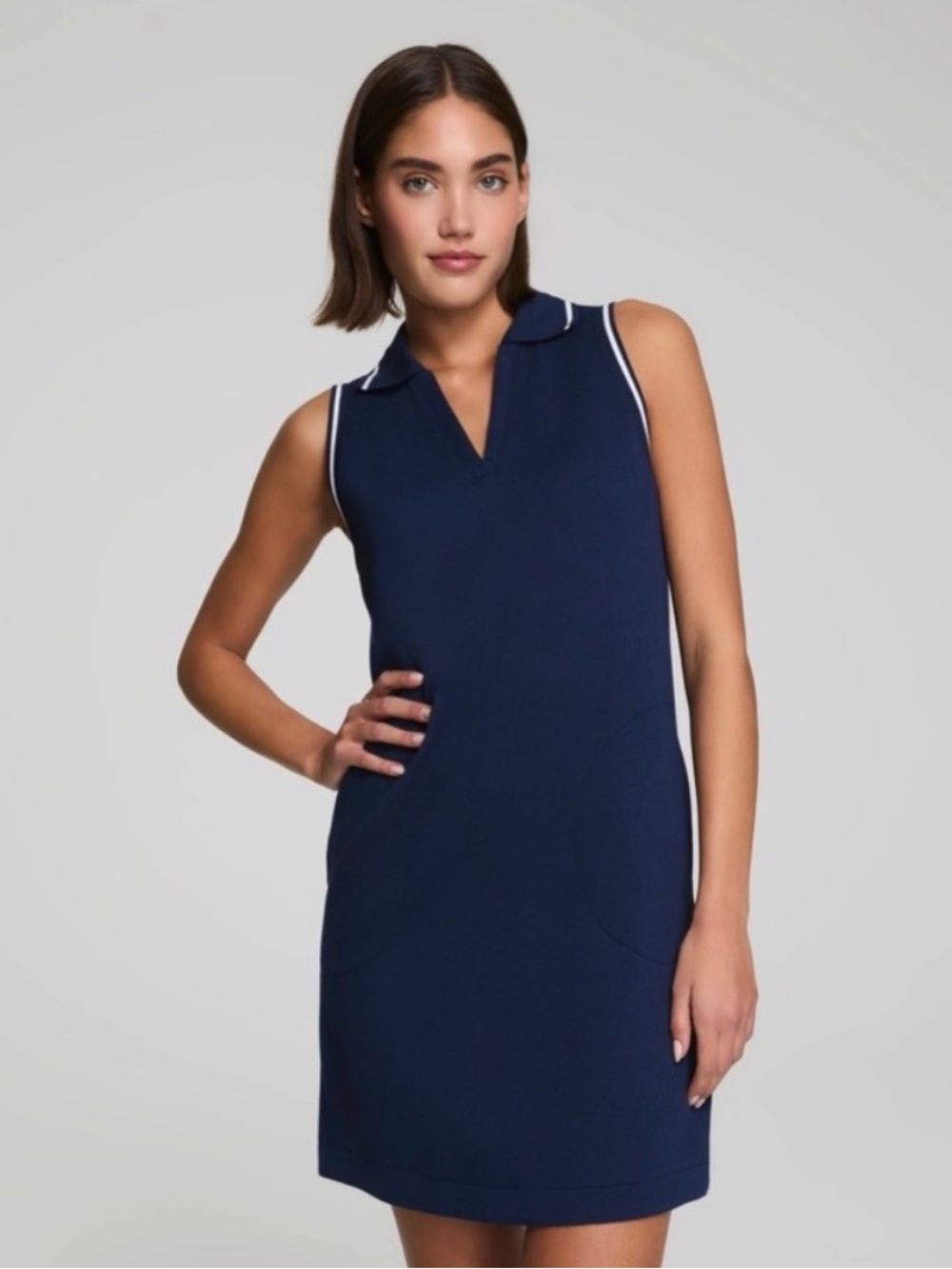 Spanx Air Essentials Pique Sleeveless Dress in Navy